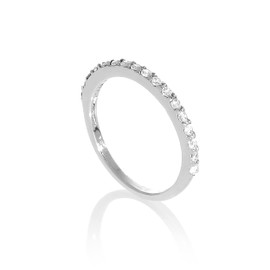 Sterling Silver & Clear CZ Crystal Half Eternity Ring Size - K (Available H - W)