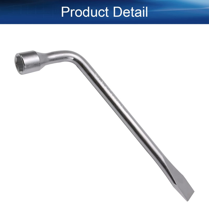Heyiarbeit Tire Lug Wrench Vehicle Spare Jack-L Type Hexagon 19mm