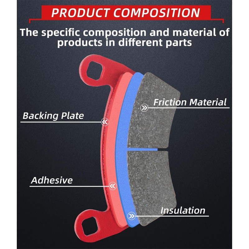 Upgraded Brake Pads Front and Rear Compatible with Polaris Ranger