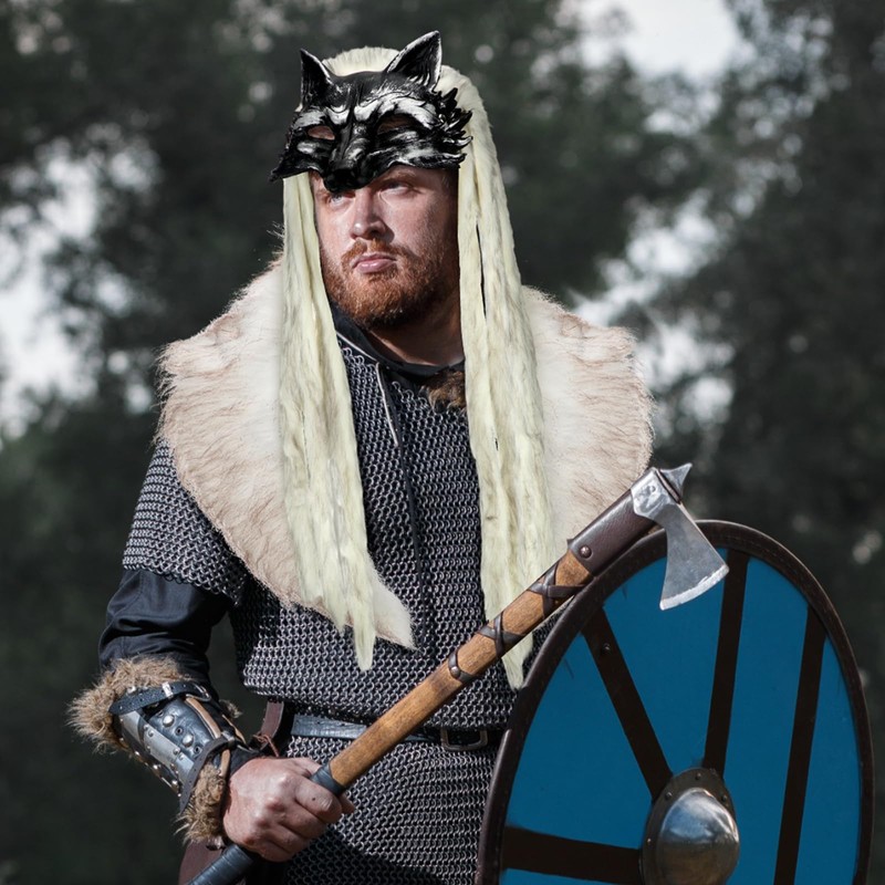 Newcotte 2 Pcs Halloween Viking Fur Costume Set Faux Fur