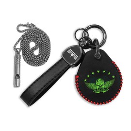 MugiVSE Leather Key Fob Cover,Fit for Harley Davidson Fatboy Heritage Classic Standard RoadKing Ultra Classic Electra Glide V-Rod Dyna Sportster Key Fob Case holder Keychain Wing Skull