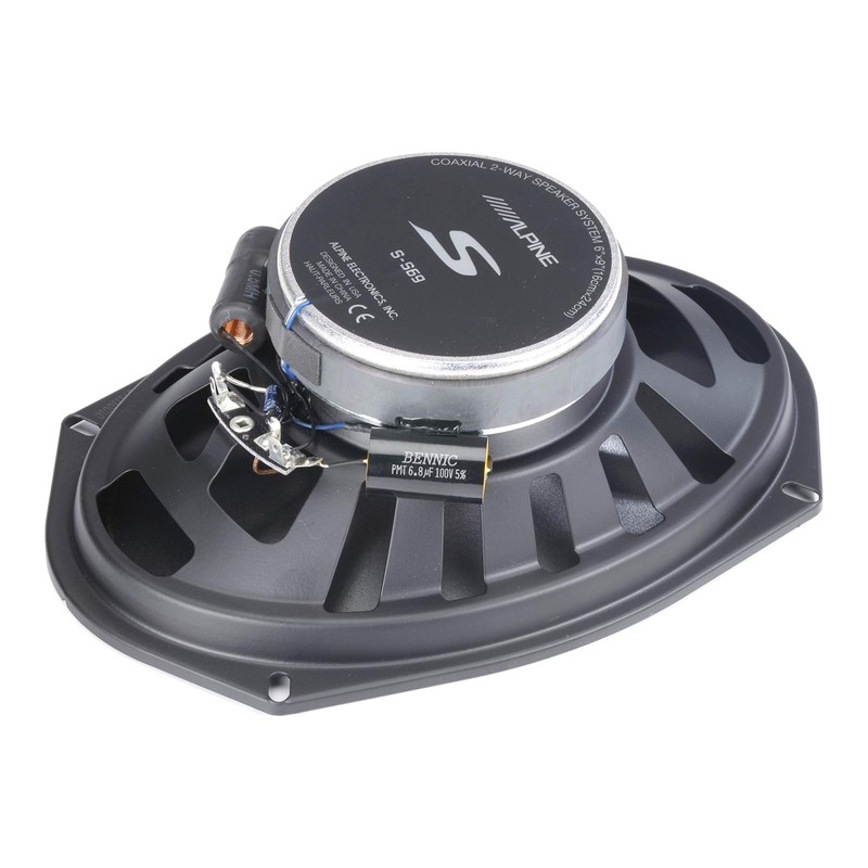 Alpine S-S69, S-Series 6x9 2-Way Coaxial Car Speakers, 260W (Pair)