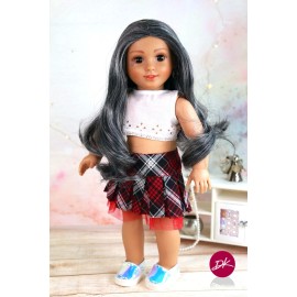 Doll of a kind Custom 18inch Doll Wig Grace gray wig replacement 11" Head American Doll Wig