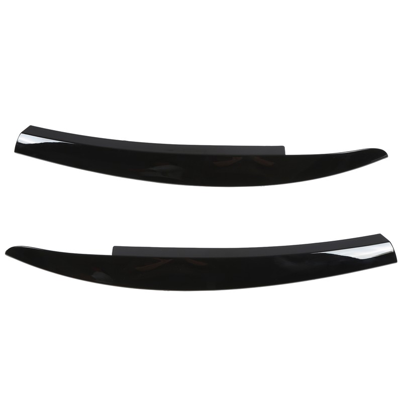 2Pcs/Set Front Headlight Eyebrow Eyelid Strips Cover Trim Glossy Black