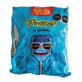 1x bag of 48 pcs Paletas VERO Pinta Azul Brochas Sabor Frambuesa El Original Rellenas Sweet Best Lollipops Top Mexican Candy Favorites! New,Multi,1 bag