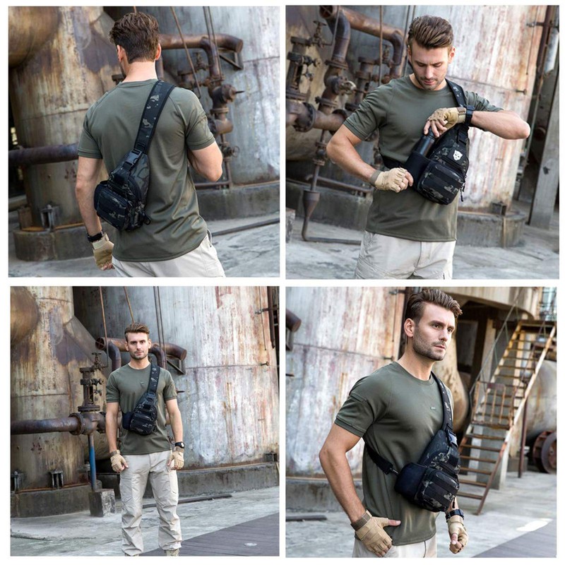 BAIGIO Tactical Sling Backpack Bag for Men Molle Crossbody Shoulder