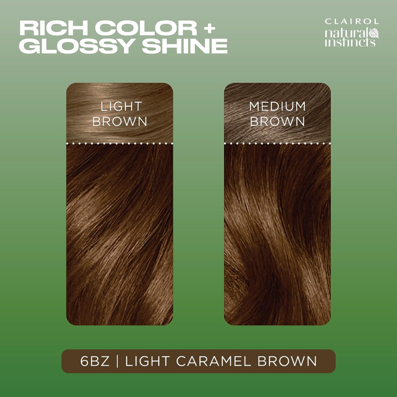 Clairol Natural Instincts Demi-Permanent Hair Dye, 6BZ Light Caramel Brown