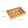 Relaxdays Bamboo Cutlery Tray with 6 Compartments for Kitchen Cutlery