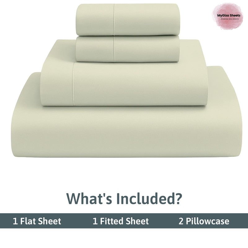 MyGiza Sheets 4 Pcs Top Split King Sheet Sets for