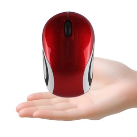 Mini Small Wireless Mouse For Kids 3-7 Years Old Optical Mouse with USB Receiver,DPI 1600,3 Buttons Red (For Children)