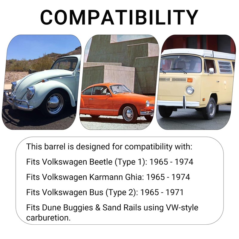 Throttle Cable Barrel Compatible with VW Beetle Type 1 (65-74),