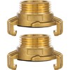 Poppstar 2 x Brass Quick Couplings 1 Inch Male Thread