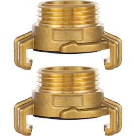 Poppstar 2 x Brass Quick Couplings 1 Inch Male Thread (G 1 Inch Thread to Claw Coupling System Geka)