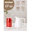 Yedio 17 oz Porcelain Milk Creamer Pitcher with Handle, White