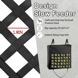 HDYEGY 2 Pack Hay Bag for Horse,1200D Oxford Fabric Slow Feed Bags Top Load Hay Bags with Front Hay Nets Design and Heavy Duty Zipper Large Hanging Feeding Bag for Horses and Livestock