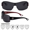Khan Shuffle - One Piece Shield Sunglasses (Black Red)