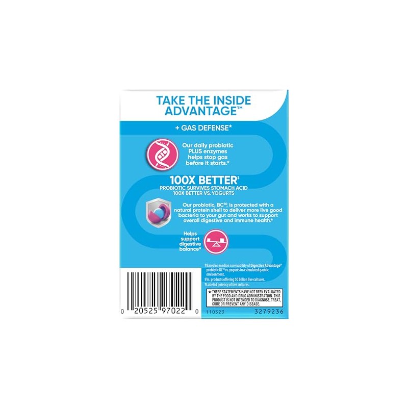 Digestive Advantage Cápsula Digestiva para Enzimas y Probióticos