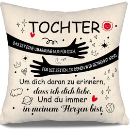 Aosumin Meine Tochter das ist eine Hug nur für Dich für die Zeiten in denen wir getrennt sind Kissenbezug für Tochter Hug Geschenk für Tochter Geburtstag (Tochter-a)