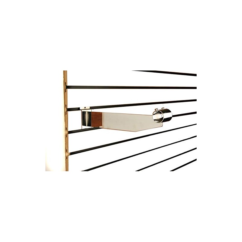 12" Slatwall 1.25" Diameter Round Tube Holding Hangrail Bracket for