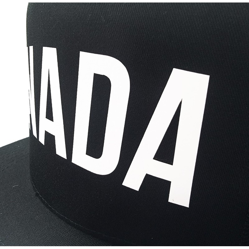 6ixset Canada Trucker Mesh 5-Panel Snapback Baseball Cap Hat Black