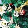 FONGKNOX 30 Pcs Wooden Snowflake 50mm Unfinished Wooden Ornaments Snowflake