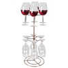 wutfuooo Black Metal Countertop Wine Glass Holder with Scrollwork Design,