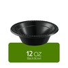 PLASTICPRO 100 PCS Black Plastic Bowls Light Weight 12 oz