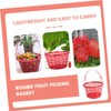 Totority 10pcs Plastic Fruit Picking Basket Lightweight Strawberry Berry Baskets