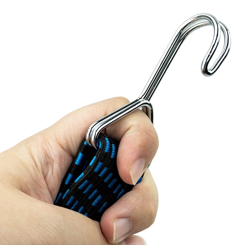 Adjustable Flat Bungee Cords with Hooks, Bungee Straps with Anti-Rust
