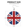 Uk Flag Faux Leather Earrings For Women Lightweight Round Dangle