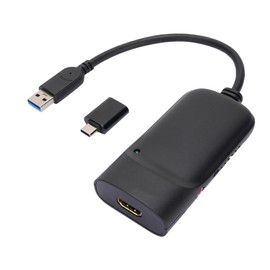 USB3.0 to High Definition Multimedia Interface 2K Adapter, Dual Monitor Adapte, USB 3.0 to HDMI Adapter with Pluggable Audio Output Microphone Input for 2 Screen HD Display