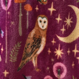 Catherine Lansfield Enchanted Twilight Animals Cosy Fleece 130x170cm Blanket Throw Plum