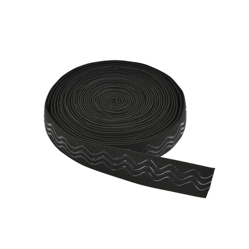 YANTAISIYU Black Elastic Band, 1 Inch x 6 Yard, Wavy-Shape