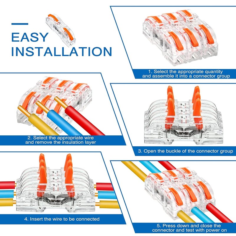 Taicols 20Pcs Lever Nuts Wire Connectors Inline Wire Connectors 1