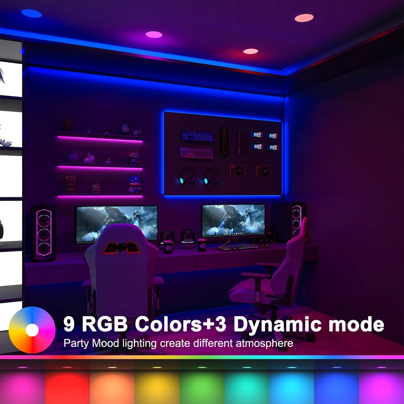 RGB LED Downlights for Ceiling Recessed Ceiling Spotlight with Remote