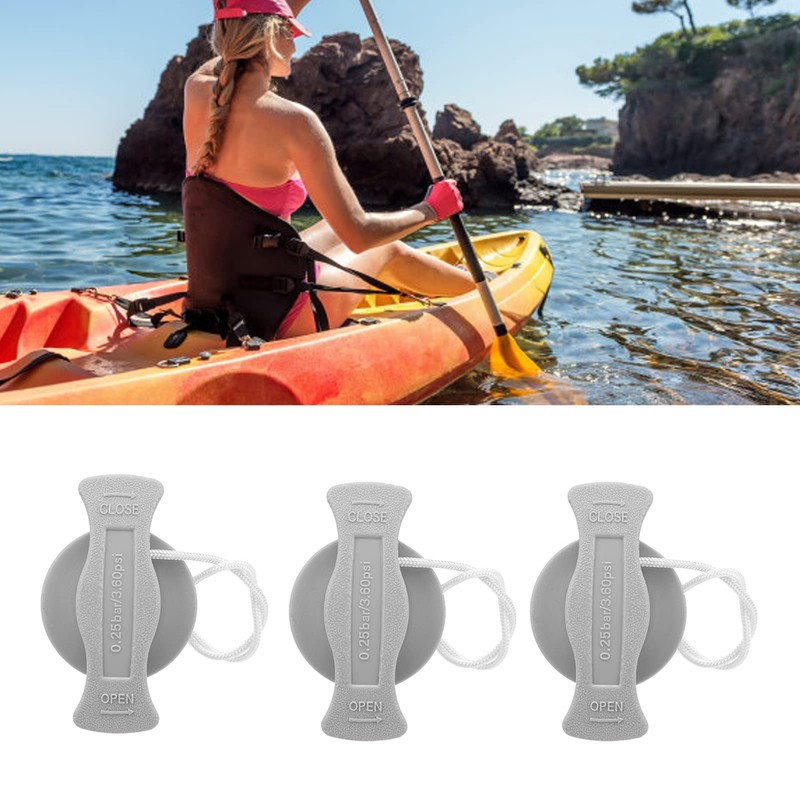Tbest Inflatable Boat Air Plug, 3-Piece Inflatable Boat Valve, Professional