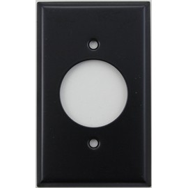 Black Single 1 Gang Wall Plate - 20 Amp Locking Outlet - Opening Is 1 5/8"