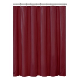 Dependable Industries inc. Essentials Bathroom Magnetized Shower Curtain Liner with Metal Grommets Waterproof (Burgundy)