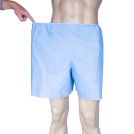 Disposable Medical Exam Shorts - Made in The USA - 50 pcs - XL Blue