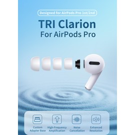 [3 Pairs-SML] TRI Replacement Ear Tips for AirPods Pro & AirPods Pro 2nd Generation Supports ANC/Transparency Mode, S/M/L Sizes Silicone Ear Tips with Brief Box and Fit in Charging Case