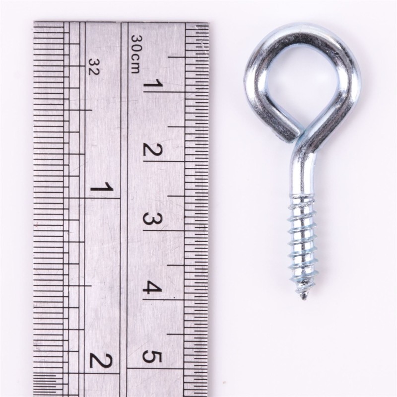 Pack of 100 Metal 40mm Screw Eyes - Heavy Duty