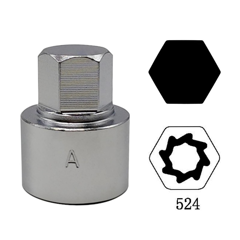 JEUCLEL 524 Wheel Locking Nut Key Compatible with VW VAG