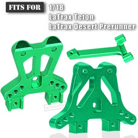 RCarmubWow RC Shock Tower & Brace Upgrades Part for 1/18 LaTrax Teton,LaTrax Desert Prerunner,Aluminium Front Rear Shock Tower & Brace Hops Up,Replace #7637,Green