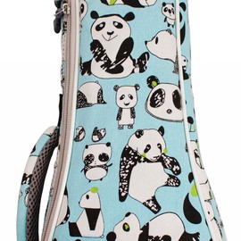 MUSIC FIRST Canvas PANDA Tenor ukulele case ukulele bag Ukulele backpack Ukulele Gig Bag (26/27 inch Tenor, PANDA)