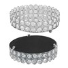 Crystal Cosmetic Makeup Tray 8in Round Display Tray Mirrored Metal