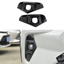 Fewshaw Carbon Fiber Style Front Fog Light Lamp Cover Molding Trims Accessories for 2022-2025 Toyota RAV4