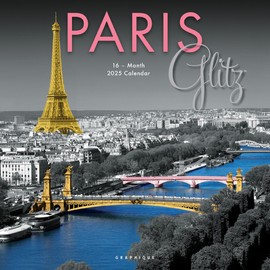 Graphique 2025 Paris Glitz Wall Calendar | 12” x 12” | Thick Paper | Home & Office Organizer | Large Monthly Grid | 3 Languages & Marked Holidays | 4 Month Preview Page for 2026