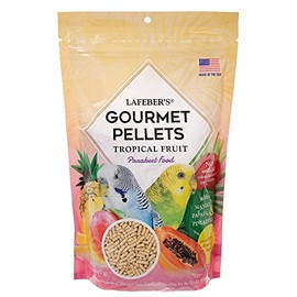 LAFEBER'S Tropical Fruit Gourmet Pellets Pet Bird Food, No Added Sugar, Made with Non-GMO and Human-Grade Ingredients, for Parakeets (Budgies), 1.25 lb