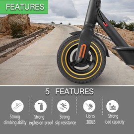Felixstory 10x2.0 Off road Solid tire, Replaceable 10x2/54-152 10x2.125 OEM Tires, Fit for TurboAnt X7 Pro X7 Max Gotrax G4 G Max Ultra Electric Scooter, 10 Inch Front Rear Tubeless Tire Yellow 2pcs