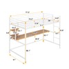 Metal Loft Bed Twin Size with Desk and Storage Shelve,